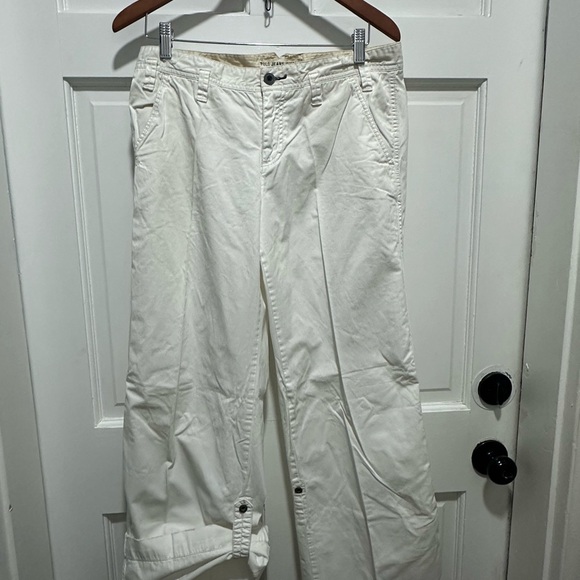 VINTAGE Polo Ralph Lauren No. 67 RL 100% cotton Women’s Cargo Pants M Wide Leg - Picture 2 of 6